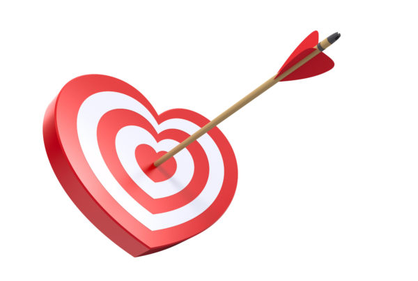 arrow hitting heart target
